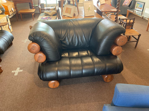 Leather Lounge and Chair - Marlborough Antiques