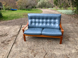 70s Leather 2 Seater Lounge