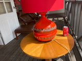 Table Lamp Retro West German, mid century, red ceramic. - Marlborough Antiques
