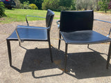 Leather Chairs 1970s Mid Century Chrome and Leather - Marlborough Antiques