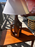 Retro Teak mid century table lamp