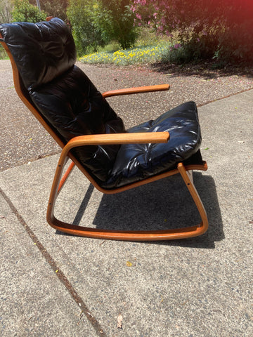 1970s Mid Century Norwegian Rocker Chair