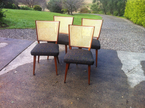 1970s upholstered Dining Chairs x 4