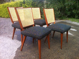 1970s upholstered Dining Chairs x 4 - Marlborough Antiques