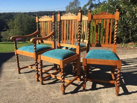 Oak Barley Twist Chairs